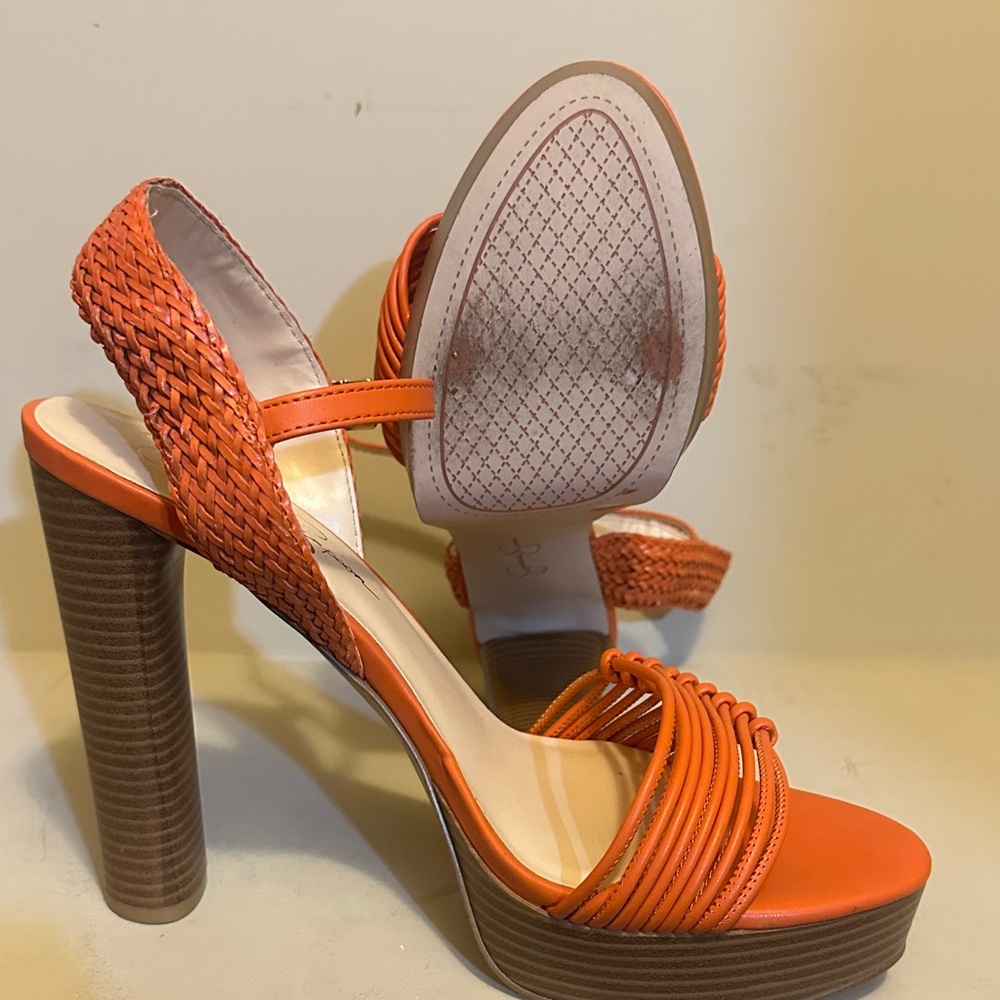 Orange Jessica Simpson Platform Sandals. Size 11